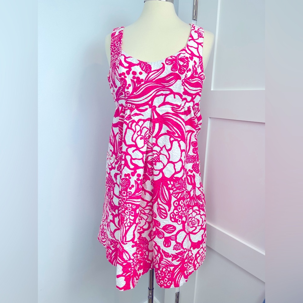 Anthropolgoie Vanessa Virginia Garden Party Mini Dress Womens 8 Pink White
